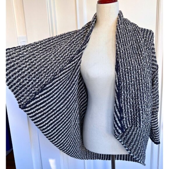 FREE PEOPLE Chunky Knit Open Front Black & White Cardigan Size S - Picture 5 of 16